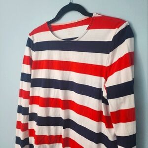 Boden Red and Navy Striped Top